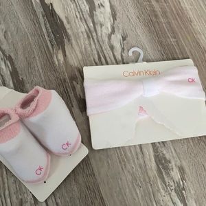 Brand new Calvin Klein baby girl  bow & sock set
